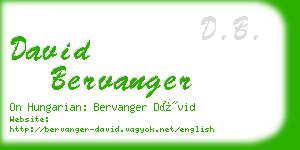 david bervanger business card